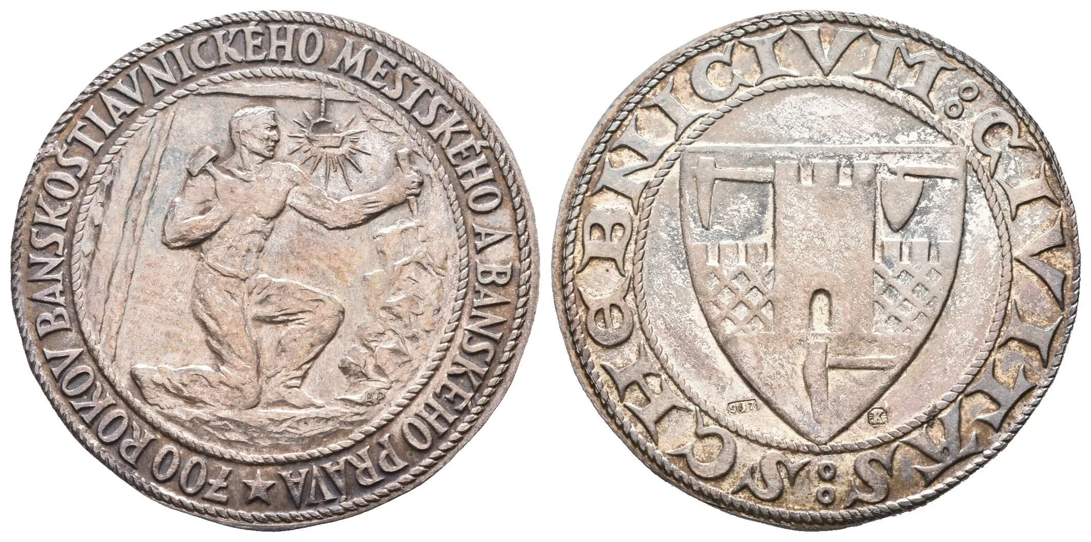 AR Žeton 1938 - 700 let Banskoštiavnického městského a báňského práva. Ag — 1