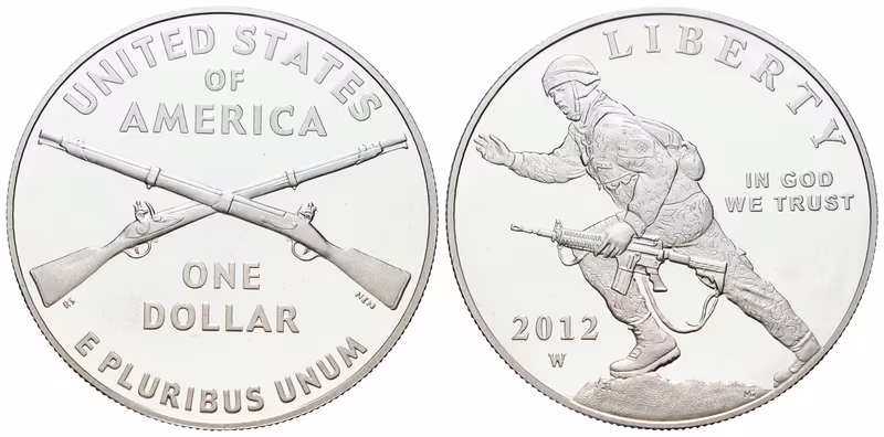 USA, 1 Dollar 2012 - Voják, PROOF