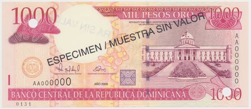 Dominikánská republika, 1000 Pesos Oro 2000, P.163s