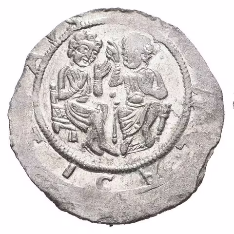 Denár, Cach 593, nedor. opisy, patina, exc.