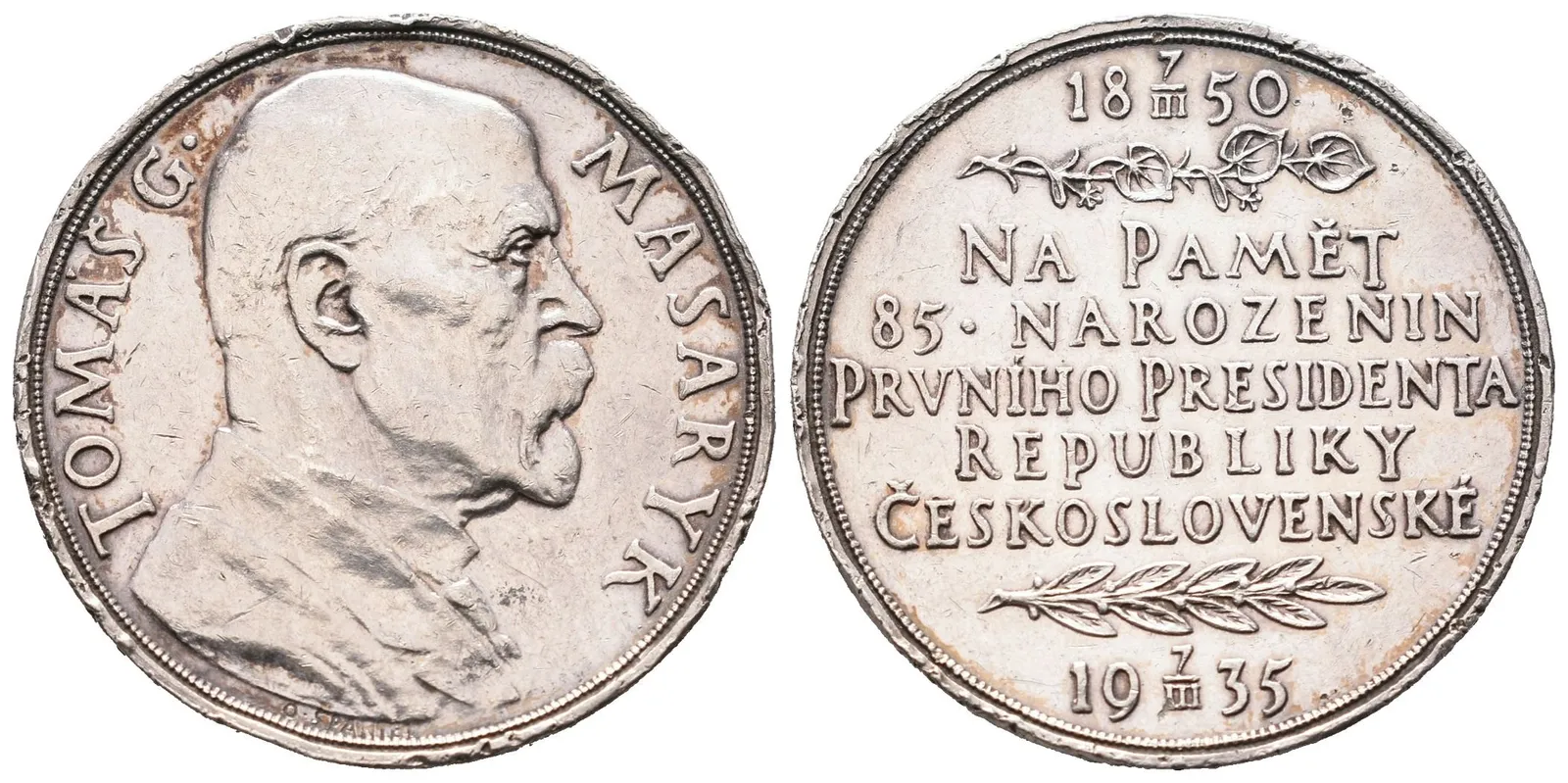 Španiel Otakar - 85. narozeniny TGM, 32 mm