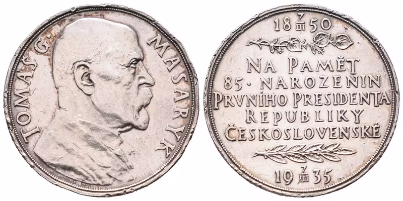 Španiel Otakar - 85. narozeniny TGM, 32 mm