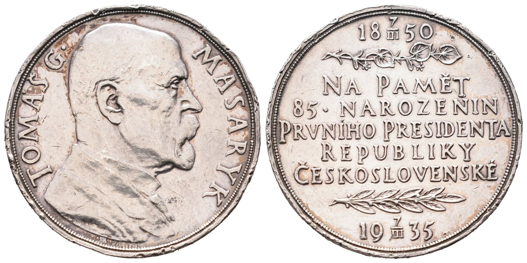 Španiel Otakar - 85. narozeniny TGM, 32 mm
