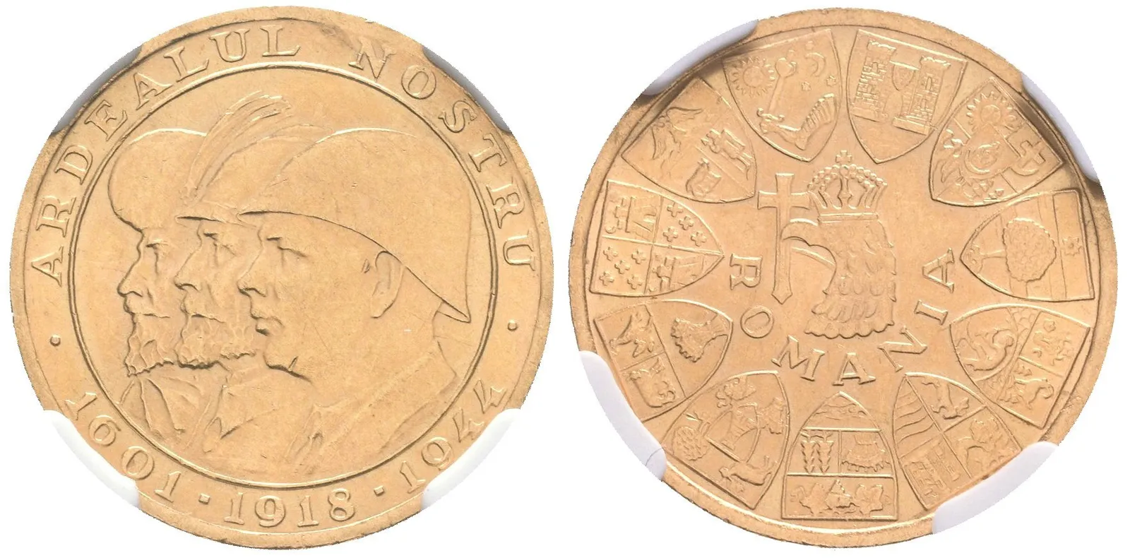 20 Lei 1944 (bez označení nominálu), Au 0,900 (6,55 g), KM.M6, etue NGC, — 1