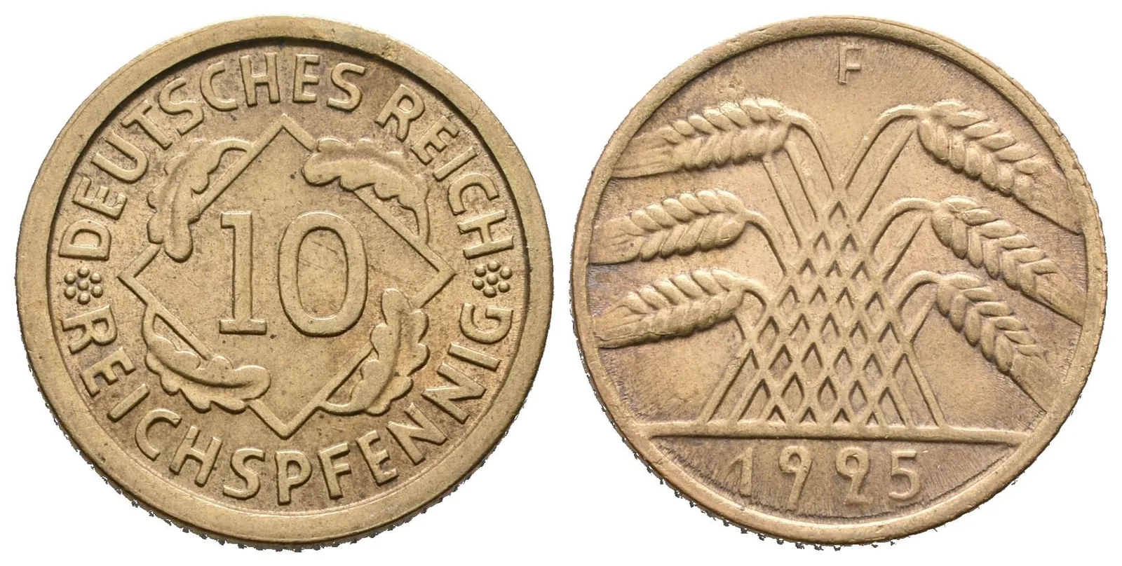 Výmar, 10 Pfennig 1925 F