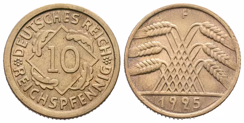 Výmar, 10 Pfennig 1925 F