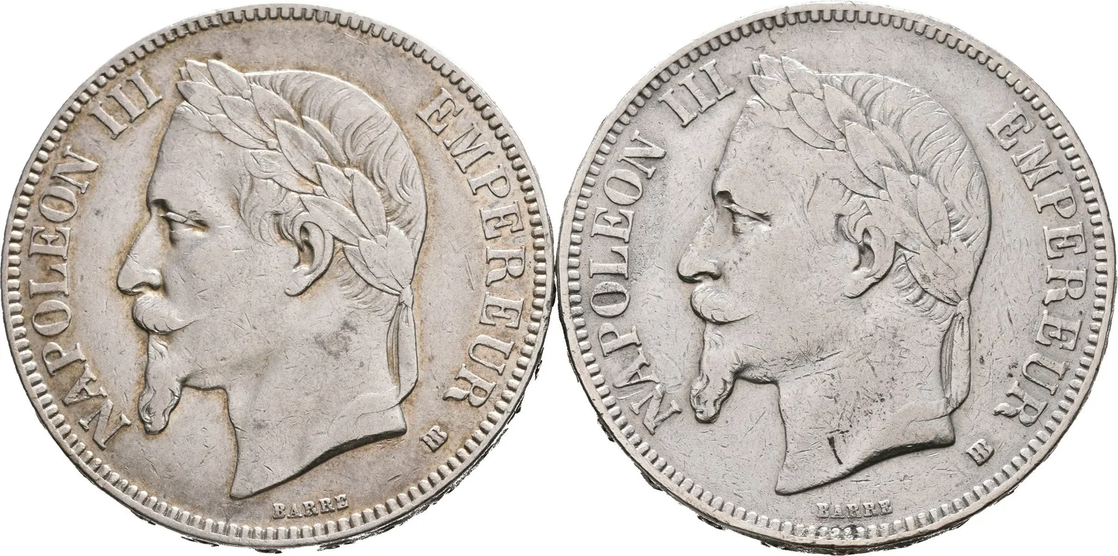 5 Frank 1867 BB, 1868 BB, Strasbourg, KM.799.1, — 1