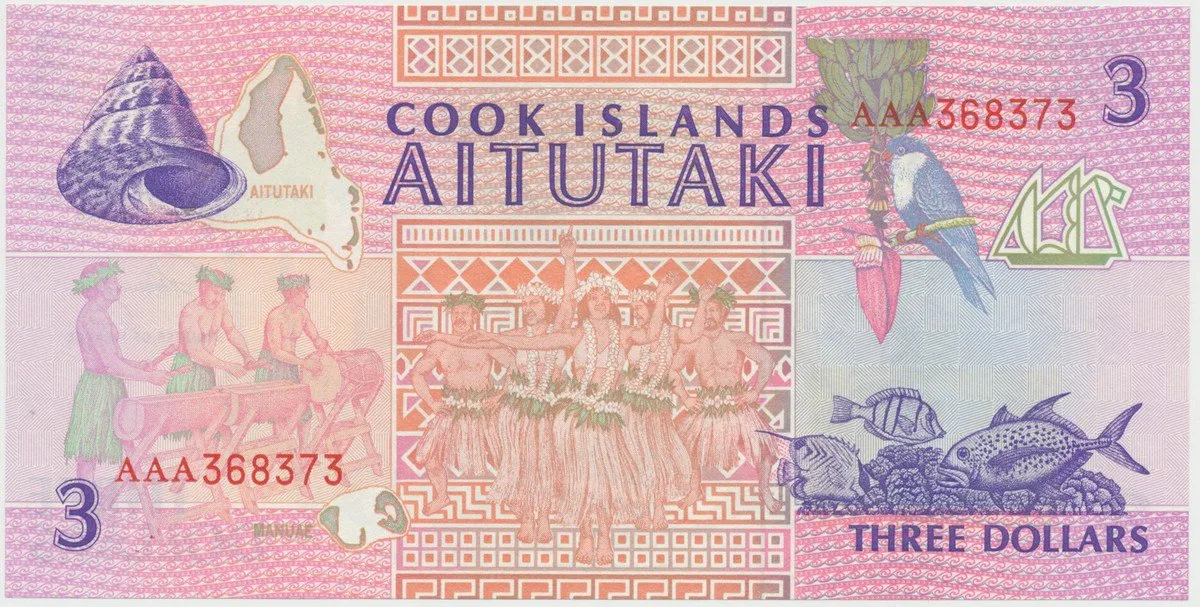 Cookovy Ostrovy, 3 Dollars (1992), P.7