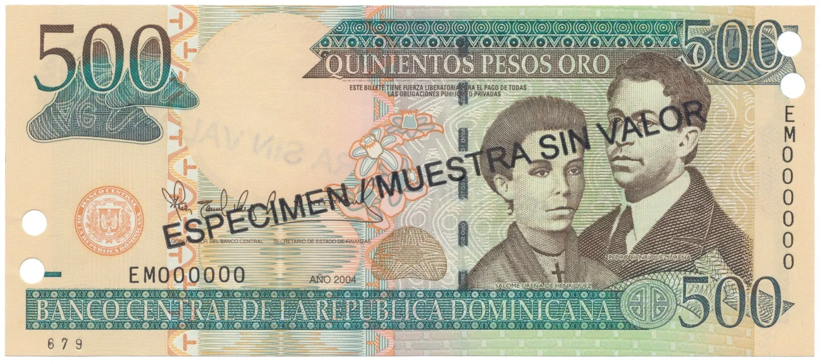 Dominikánská republika, 500 Pesos Oro 2004, P.172s3