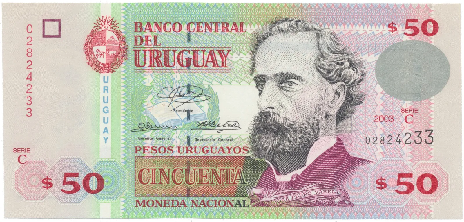 Uruguay, 50 Pesos Uruguayos 2003, P.84