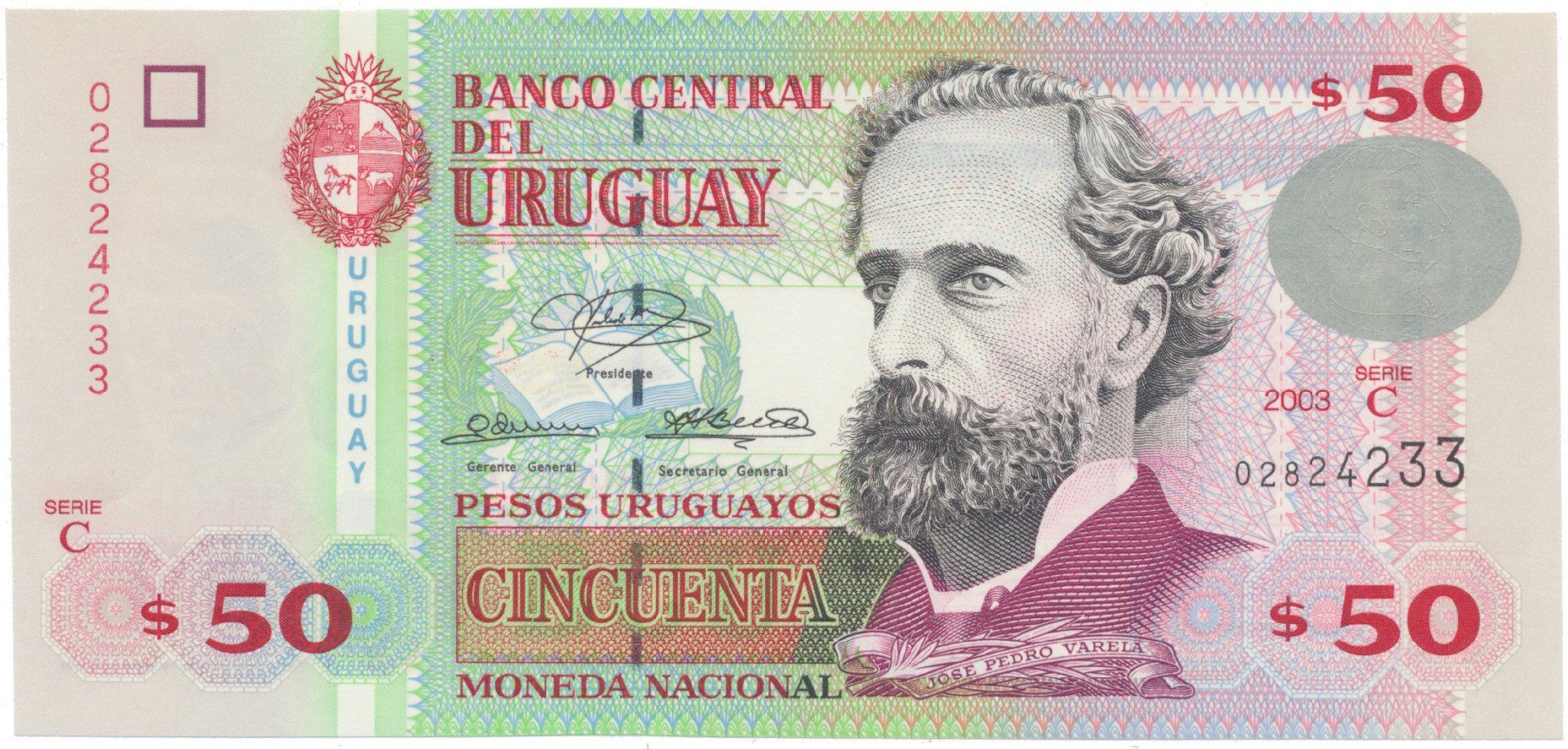 Uruguay, 50 Pesos Uruguayos 2003, P.84