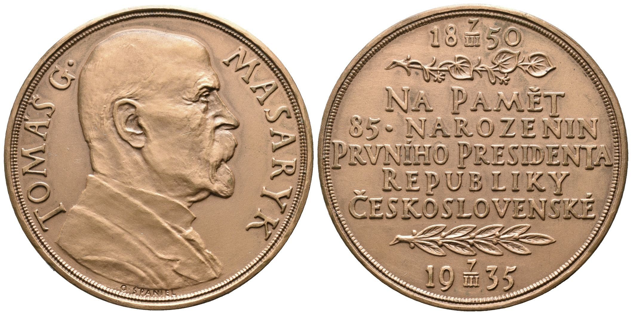 Španiel Otakar -  85. narozeniny TGM, 50 mm