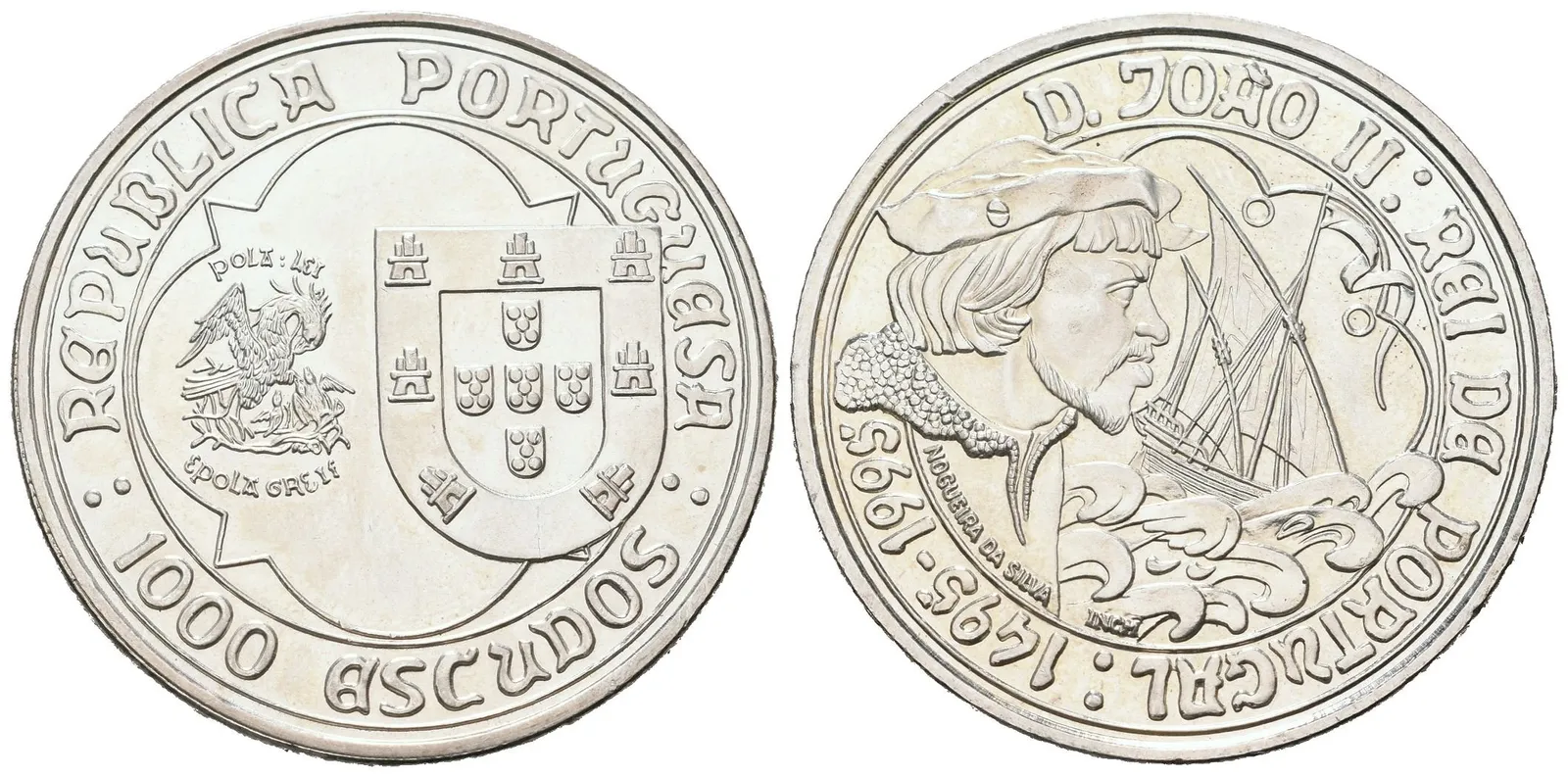 Portugalsko, 1000 Escudos 1995 - Král Jan II.
