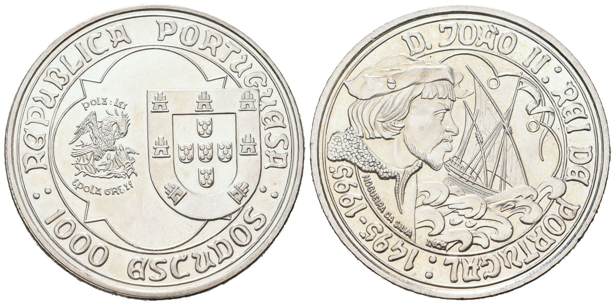 Portugalsko, 1000 Escudos 1995 - Král Jan II.