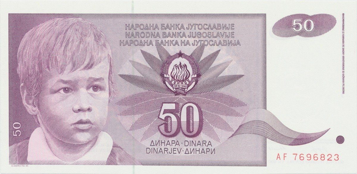 Jugoslávie, 50 Dinara 1990, P.104