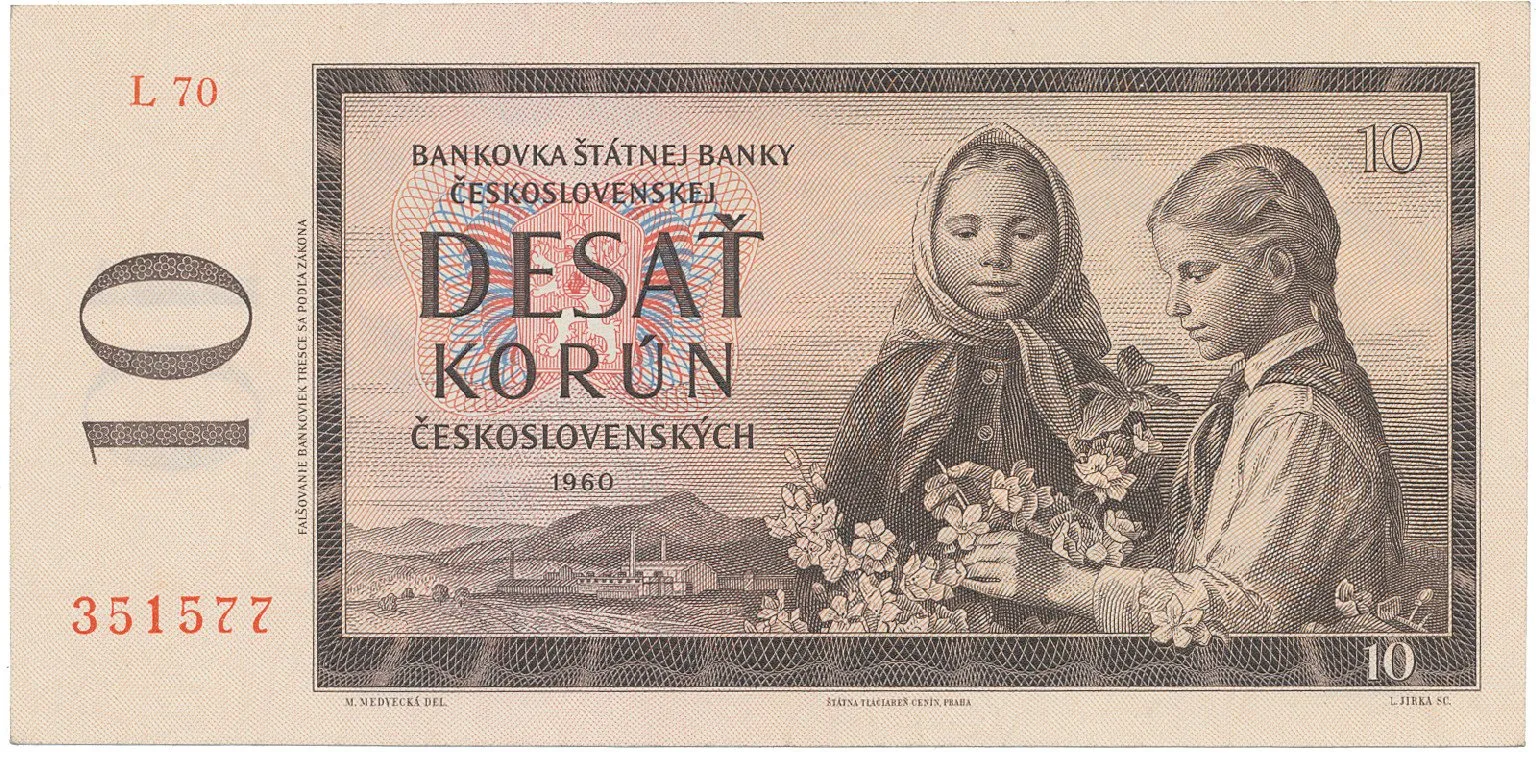 Československo, 10 Koruna 1960, série L, Hej.97b1