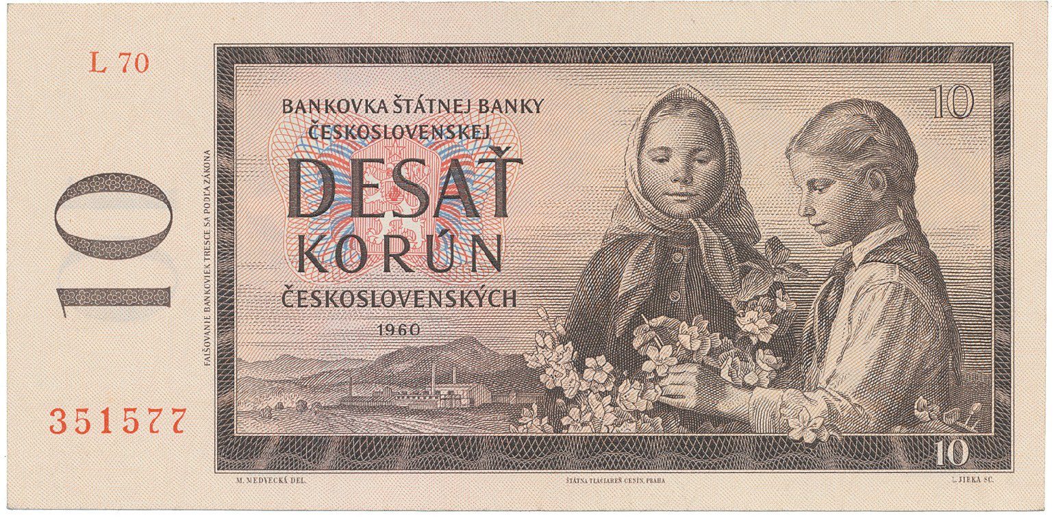 Československo, 10 Koruna 1960, série L, Hej.97b1