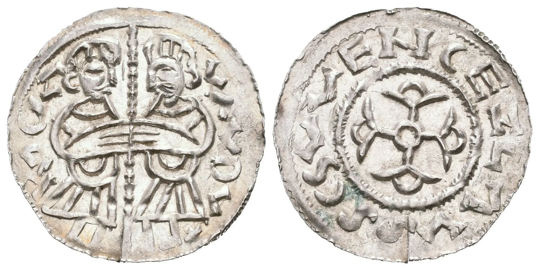 Denár, Cach 312, krásná zachovalost, patina, zbytky lesku, — 1