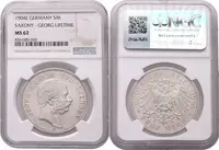 Sasko, 5 Marka 1904 E - NGC