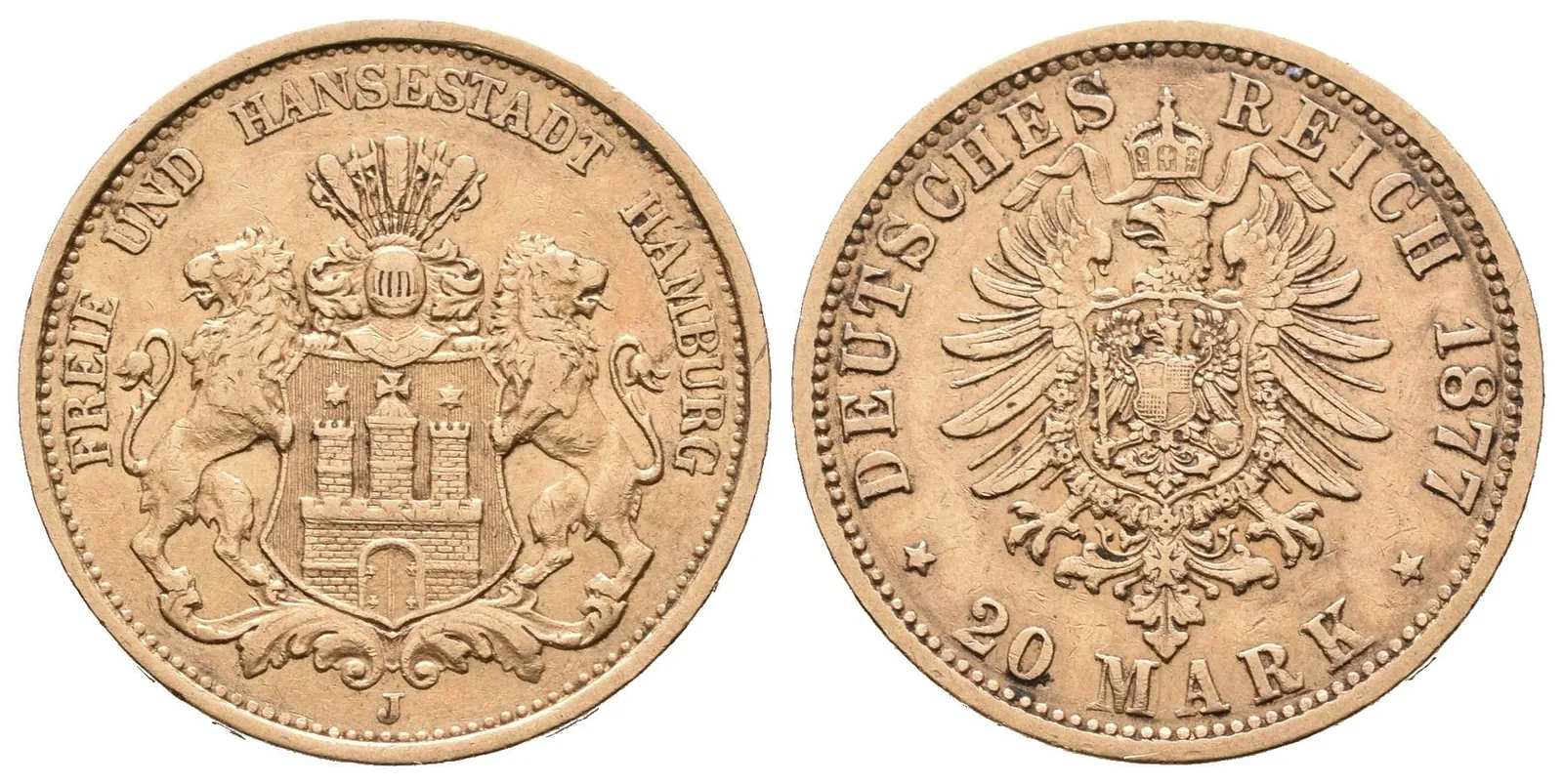 Hamburg, 20 Marka 1877 J