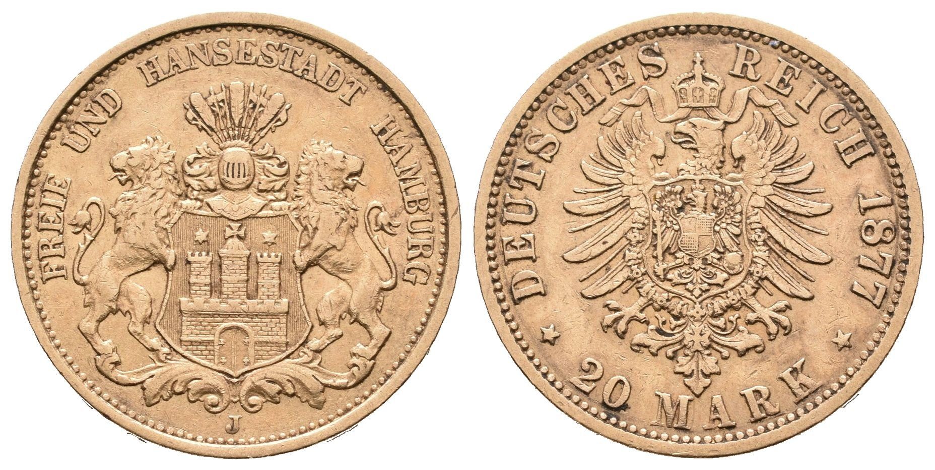 Hamburg, 20 Marka 1877 J