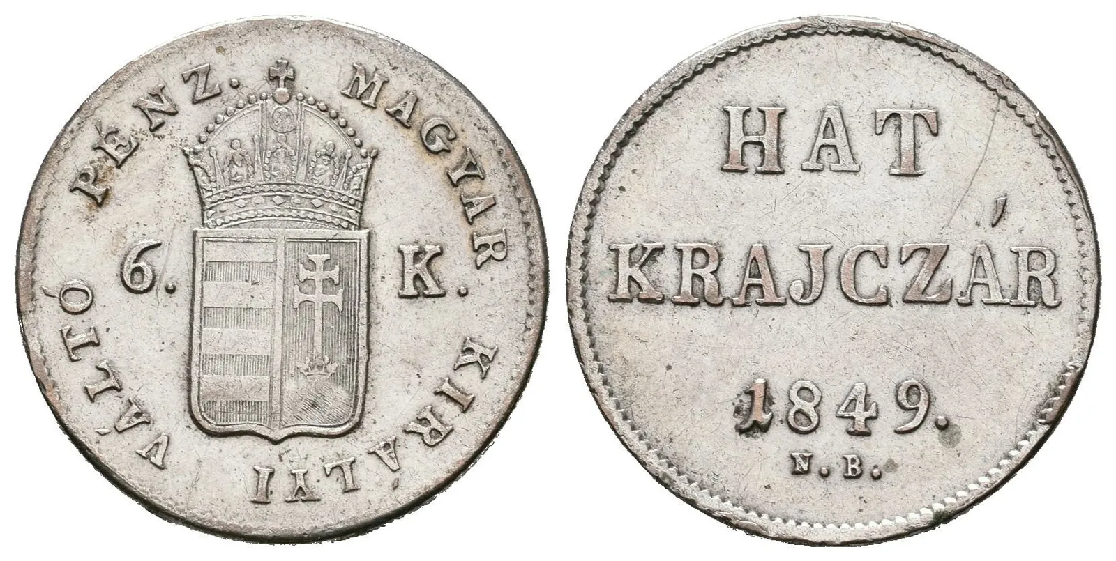 6 Krejcar 1849 NB, Husz.2094 — 1
