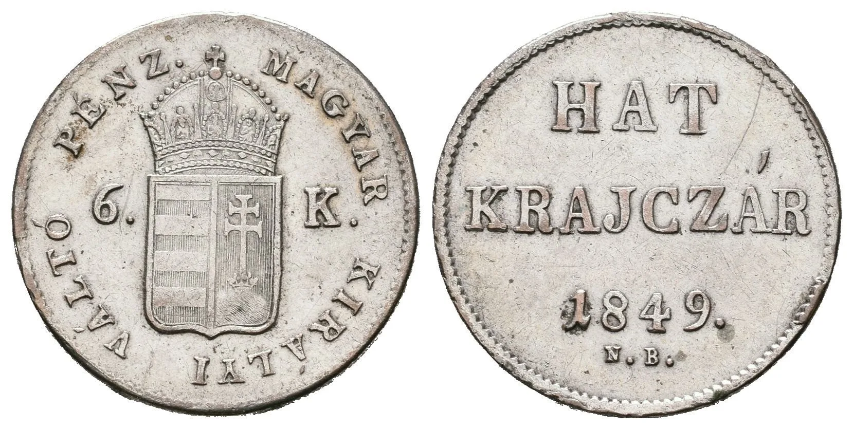 6 Krejcar 1849 NB, Husz.2094 — 1