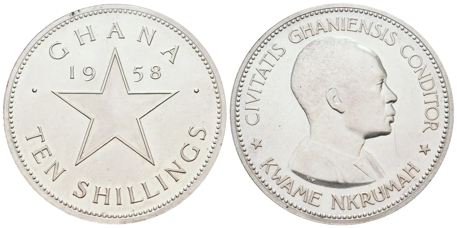 Ghana, 10 Shillings 1958 - Nezávislost
