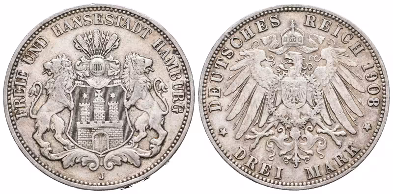 Hamburg, 3 Marka 1908