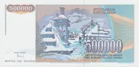 Jugoslávie, 500.000 Dinara 1993, anulát AA 0000000, P.119 - fotografie 2