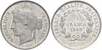 5 Frank 1848 - Essai (Zkušební ražba), bílý kov, MAZ-1297C, — 1