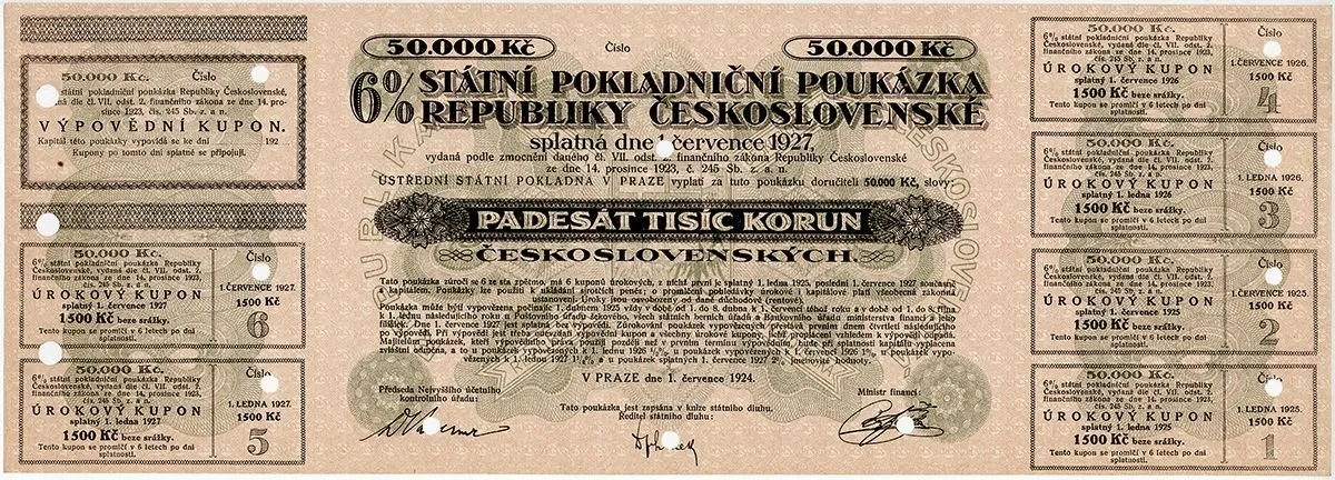Státní pokladniční poukázky, 1919 - 1939 — 1