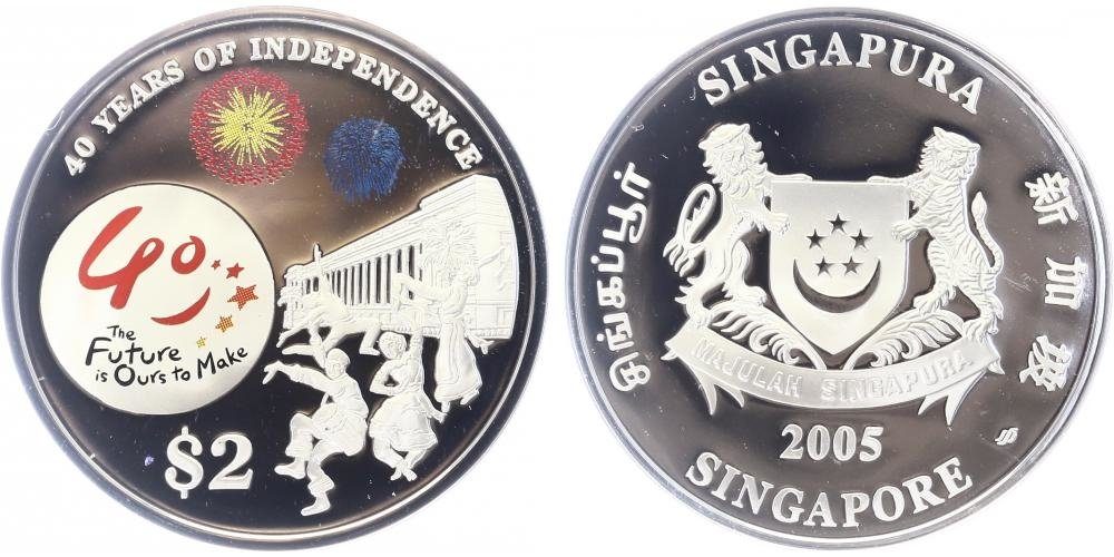 Singapur, 2 Dollars 2005 - 40. výročí samostatnosti