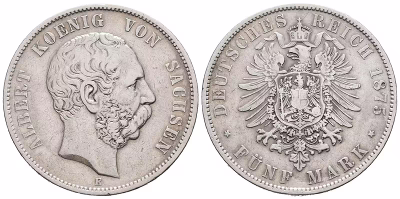 Sasko, 5 Marka 1875