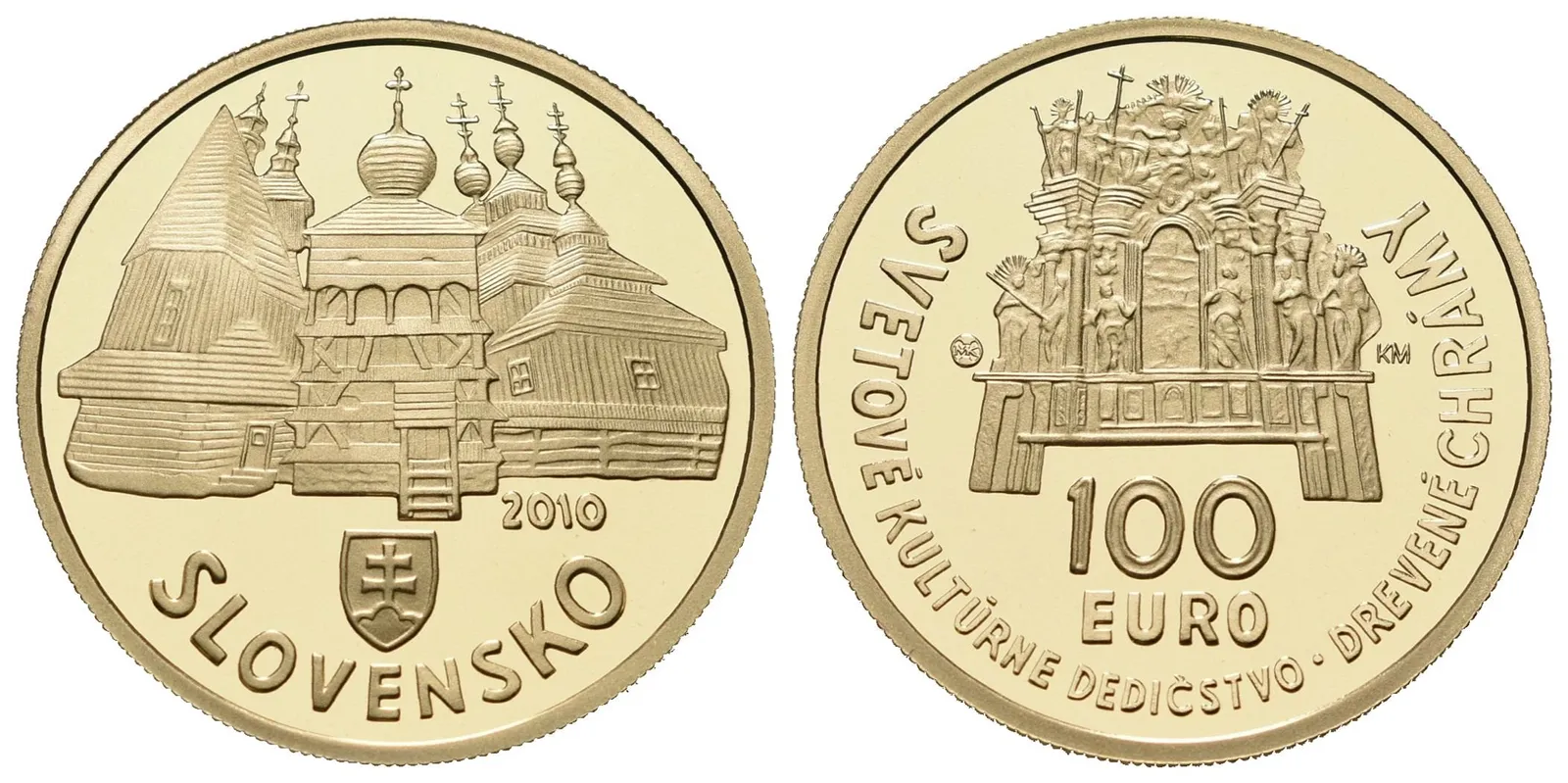 100 Euro 2010 - Dřevěné chrámy