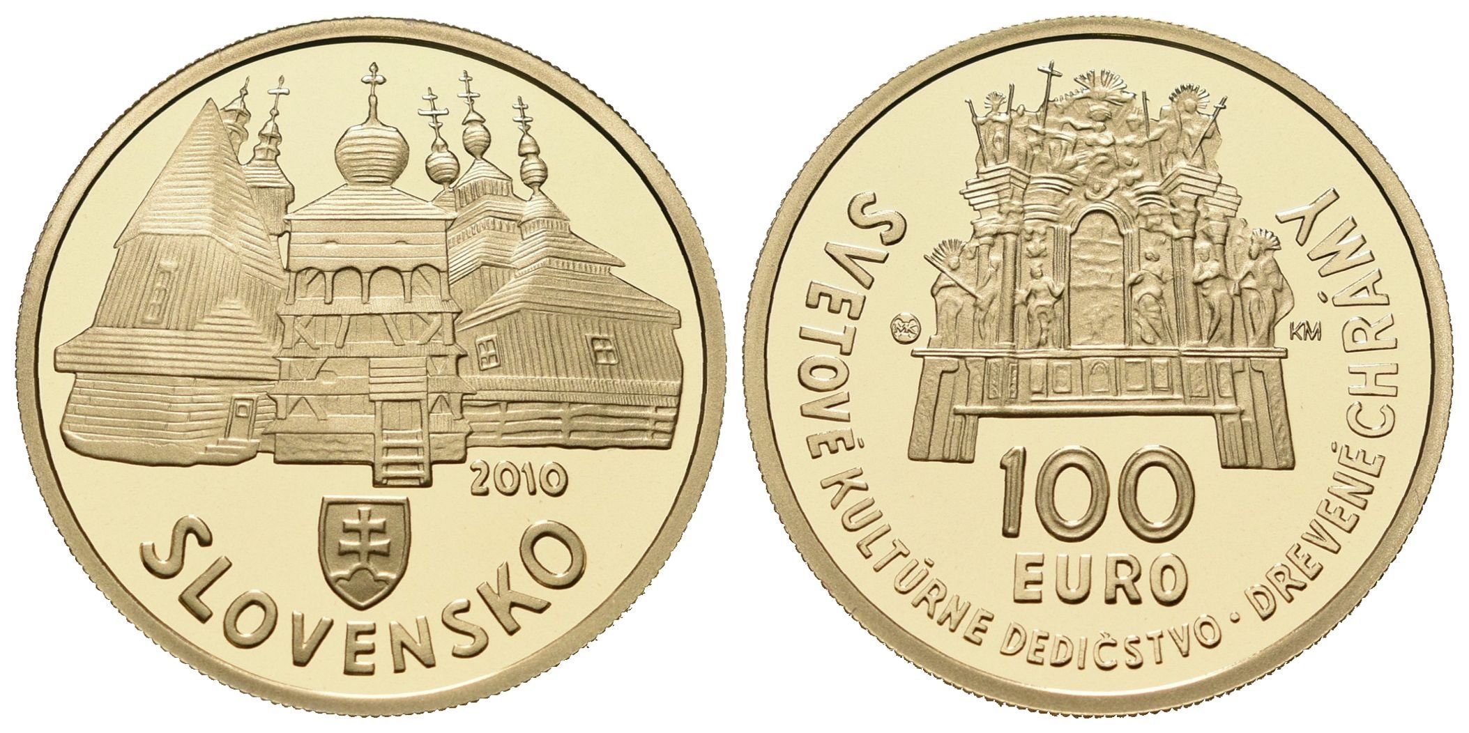 100 Euro 2010 - Dřevěné chrámy