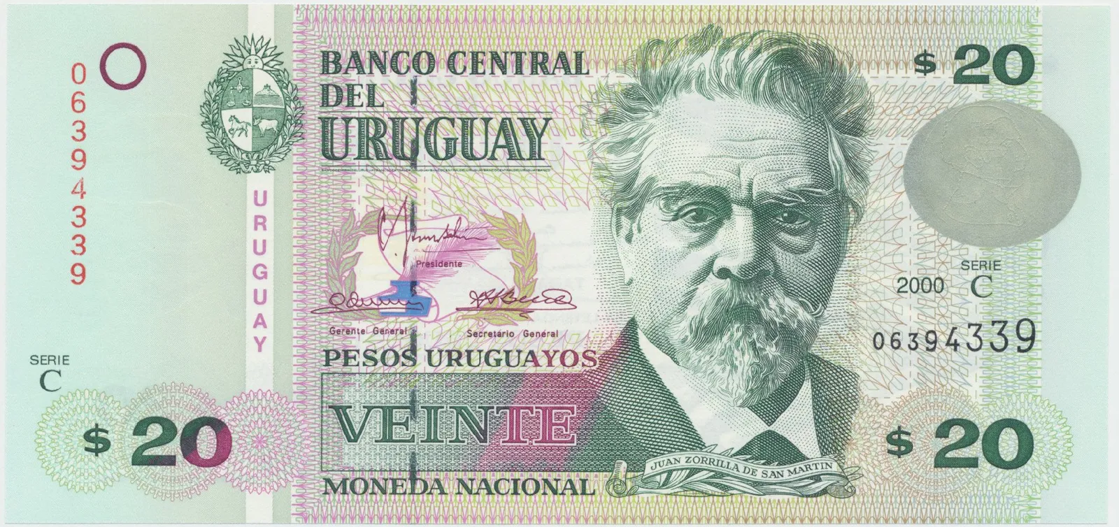Uruguay, 20 Pesos Uruguayos 2000, P.83a