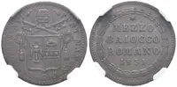 Mezzo Baiocco 1831 R, KM.1313, certifikace NGC, hodnocení MS 64 BN, — 1