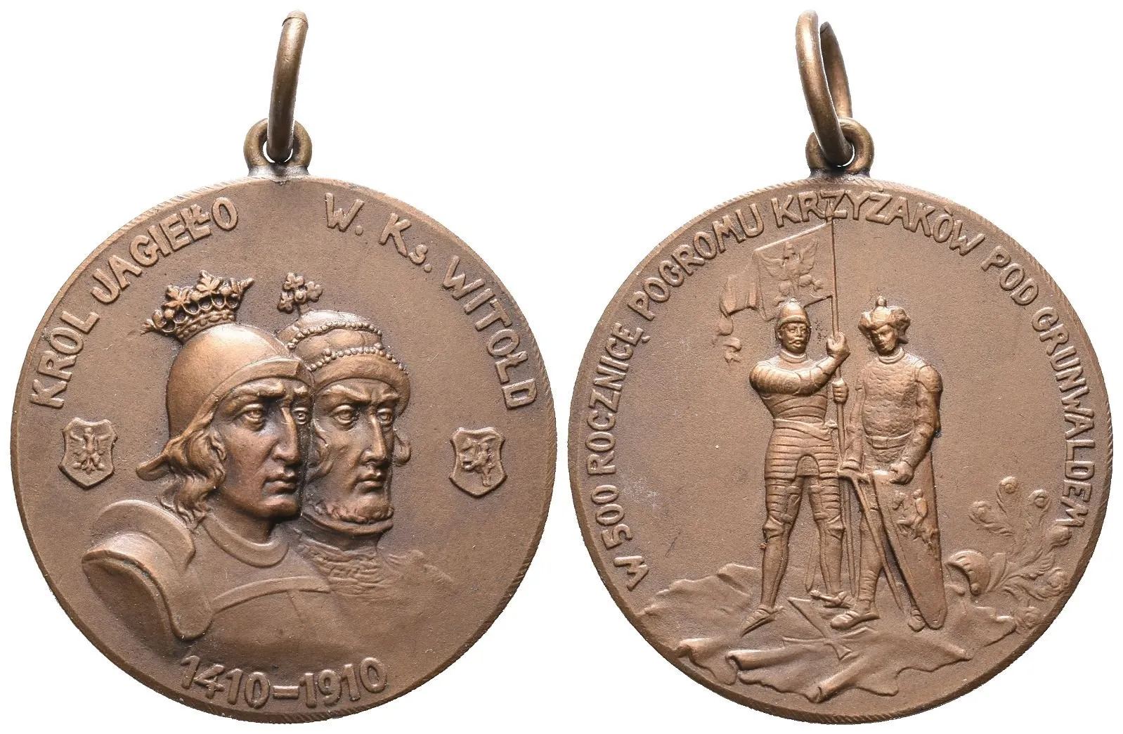 Polsko - AE Medaile 1910 - Bitva u Grunwaldu
