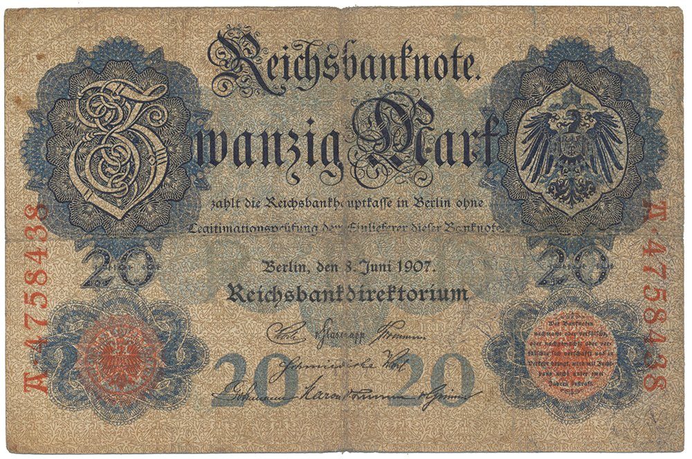 Německo, 20 Mark 1907, Ro.28