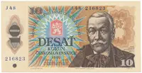 Československo, 10 Koruna 1986, široká vysoká série J 48, Hej.107bJ