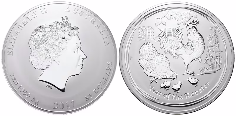 Austrálie, 30 Dollar 2017 - Rok kohouta