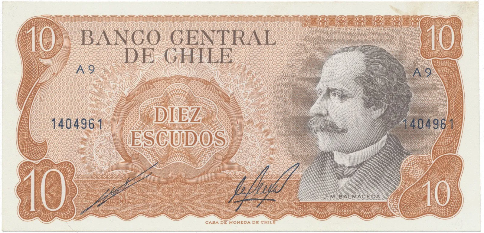 Chile, 10 Escudos (1973-1976), P.143