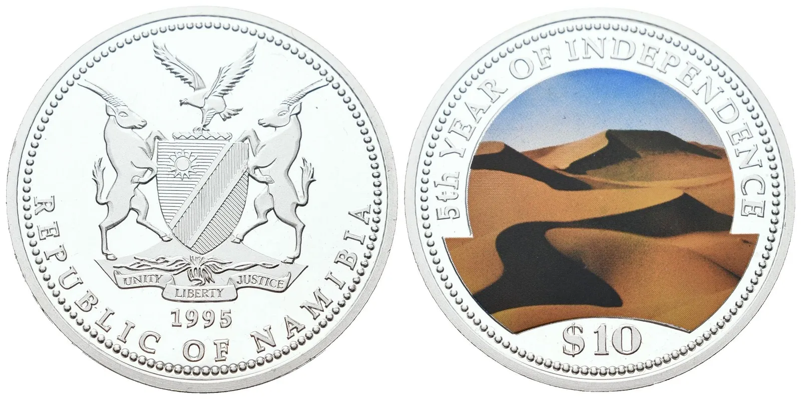 Namibie, 10 Dollars 1995 - Nezávislost