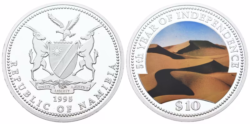 Namibie, 10 Dollars 1995 - Nezávislost