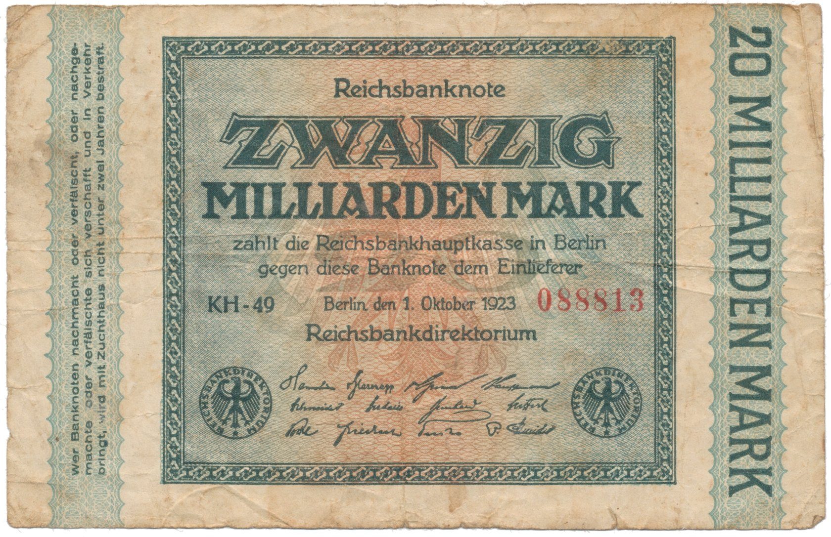 Německo, 20 Milliarden Mark 1923, Ro.115b