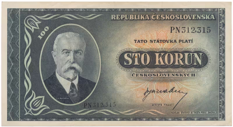 100 Koruna b.d. (1945), série MH, PN, PS, Hej.74a