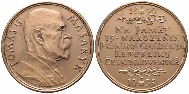Španiel Otakar - 85. narozeniny TGM, 50 mm