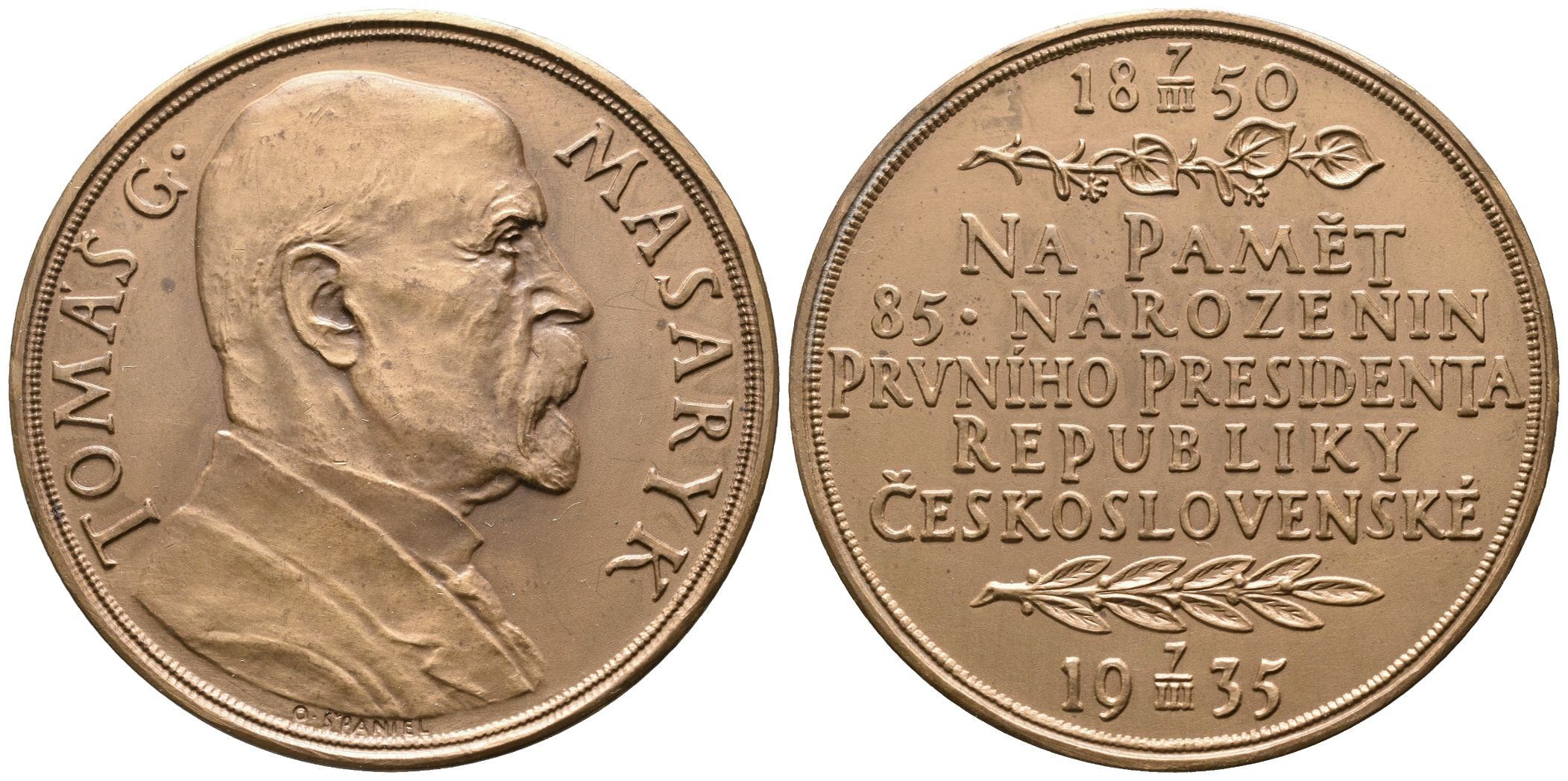 Španiel Otakar - 85. narozeniny TGM, 50 mm