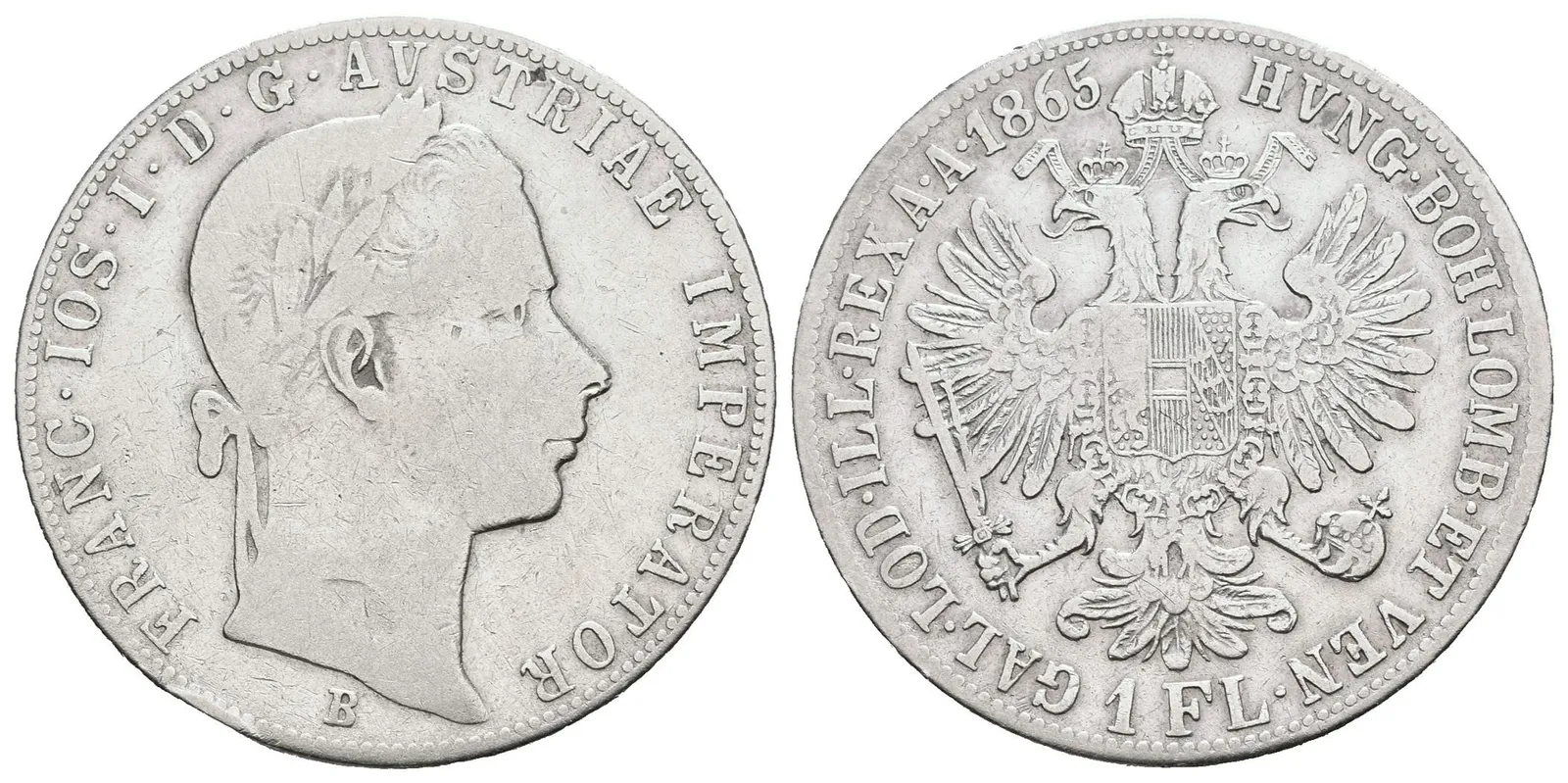 Zlatník 1865 B, oběhová zachovalost, škr. — 1
